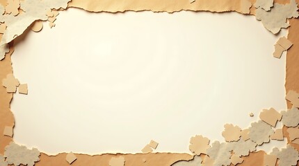 Torn wallpaper revealing a blank space