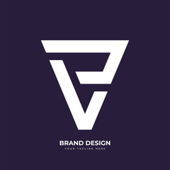 Letter V L P Initial Triangle Monogram Logo