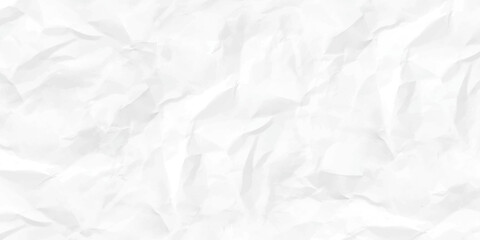 Crumpled paper background in classic white color. Paper texture Crumpled White. Top view.