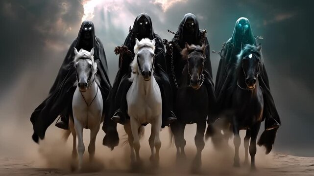 Video doom harbinger: conquest phantom, war emissary, famine shadow, death herald, ruin specter, cosmic omen, divine wrath, mythic curse, eternal prophecy, final terror, ancient lore,