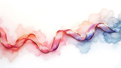 Abstract watercolor ribbon with blended colors