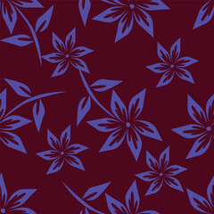 Exotic hand drawn flowers, seamless patterns with floral for fabric, textiles, clothing, wrapping paper, cover, banner, home decor, abstract backgrounds