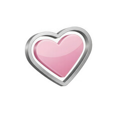 Pink heart icon isolated on transparent background