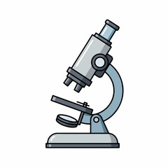 Detailed Line Art Microscope Science Tool Equipment Laboratory Illustration