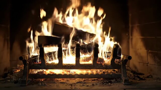 Cozy Fireplace Warmth, Relaxation & Burning Wood