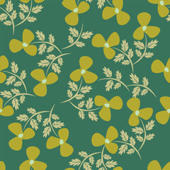 seamless pattern flowers and leaves