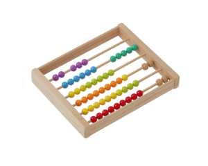 Colorful Abacus with Rainbow Beads, Demonstrating Counting and Educational Tool for Children