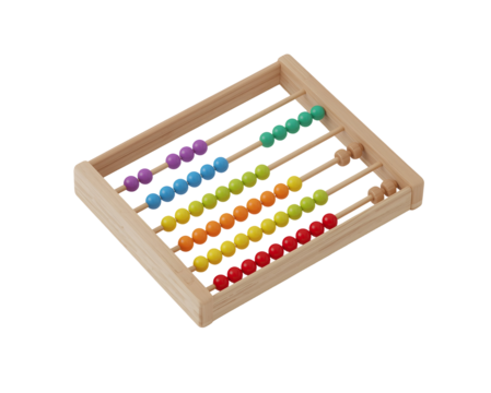 Colorful Abacus with Rainbow Beads, Demonstrating Counting and Educational Tool for Children
