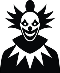 Clown scary silhouette vector art illustration