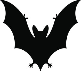 Fototapeta premium A striking black bat illustration with outstretched wings on transparent background silhouette