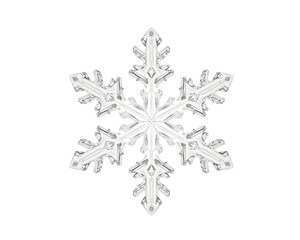 Fototapeta premium Detailed macro photograph of a beautiful ice crystal snowflake symbol of winter holidays