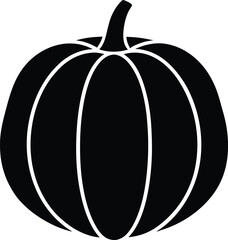 Pumpkin silhouette vector art illustration