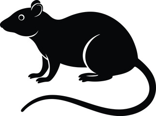 Rat silhouette vector art illustration