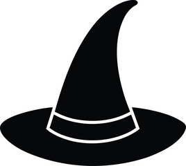 Witch hat silhouette vector art illustration