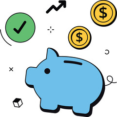 Piggy Bank Savings Illustration