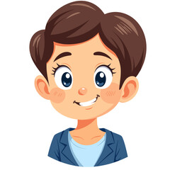 Young boy smiling with brown hair wearing a blue blazer  