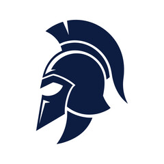 Spartan greek helmet silhouette icon for warrior and history themes