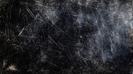 Detailed black background with numerous fine white scratches and smudges.