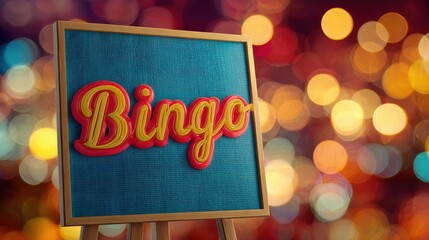 bingo placard with bokeh background no logos no brands ar 169