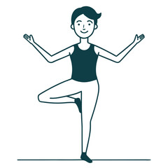 Yoga pose on a white background