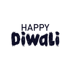 Happy Diwali. Hand written gold text on black background. Vector illustration.