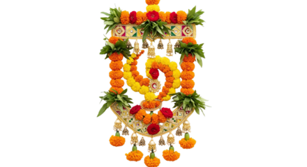 Marigold toran. Marigold. isolated on a white Background