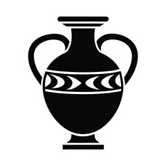 Ancient amphora vase silhouette icon