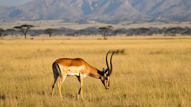 Gazelle in der  Steppe &ndash; Wildtier in nat&uuml;rlichem Lebensraum