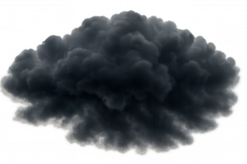 Large dark cloud creating an ominous mood, symbolizing pollution, environmental impact, or a destructive event