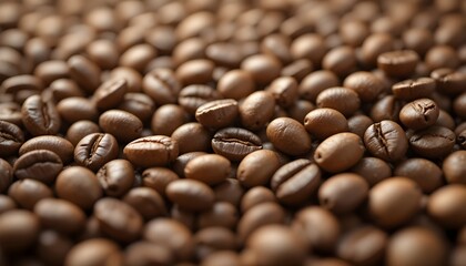 Golden Roasted Coffee Bean Macro Close-up with Rich Texture