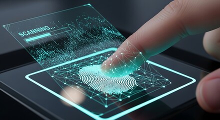 Biometric Fingerprint Scan for Digital Identity Verification and Secure Access