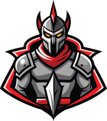 Fierce Knight Warrior Emblem Mascot armor helmet