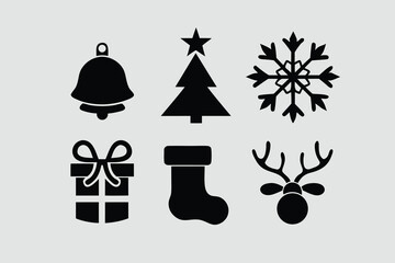  silhouette vector illustration featuring a collection of Christmas.