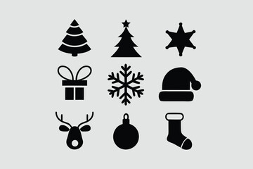  silhouette vector illustration featuring a collection of Christmas.