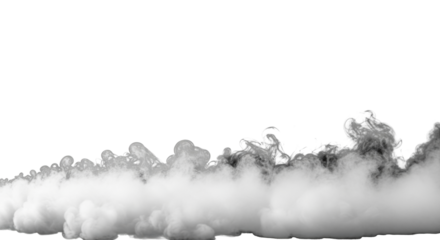 Dense white smoke actively billowing, swirling, and spreading across a pure black background with dramatic volumetric lighting, a high-contrast minimalist scene for a concept of atmospheric mystery.