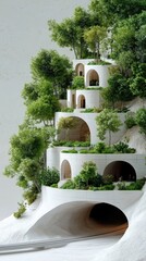Architectural Model with Green Terraces
