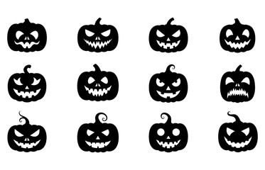 Obraz premium Scary jack o lantern silhouette set