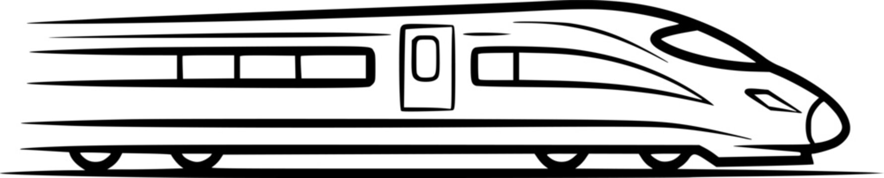 modern train minimal high-speed rail travel vector design.
