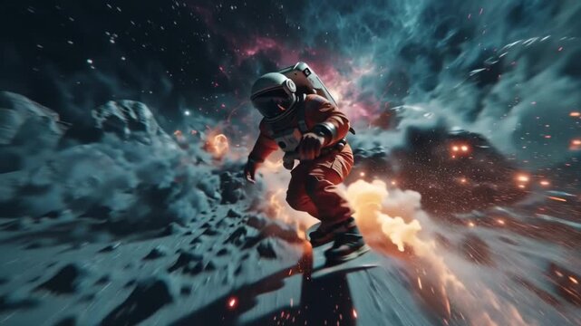 Surfing Through Space An Astronaut's Interstellar Adventure on a Spaceboard