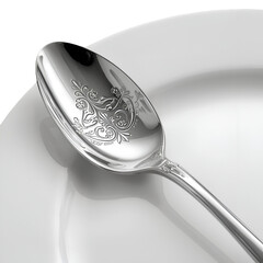 silver spoon isolated on white