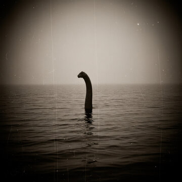 silhouette of nessie the loch ness monster