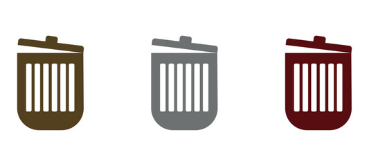 Trash Can and Recycling Bin Icons – Delete, Waste, and Garbage Management
