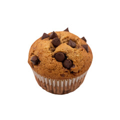 chocolate muffin isolated on white
