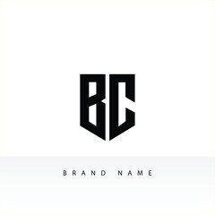 BC logo design. Initial letters b and c serif font style. Creative classic company name typography. Trendy logotype or identity. Vector illustration.