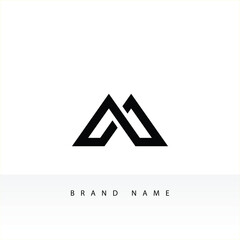 Geometric 'M' Logo within Hexagon Modern Branding Concept