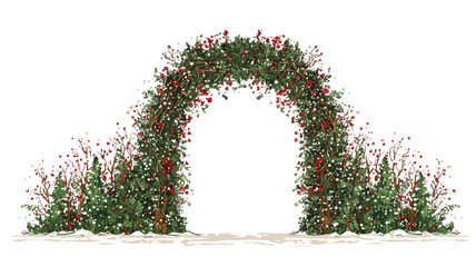 Festive Christmas Archway Entrance Decor: Holiday Gateway Xmas Image
