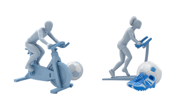 3D health and fitness icon bundle isolated on transparent background