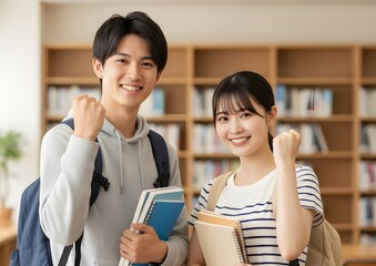 キャンパスライフを送る大学生