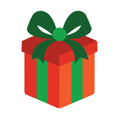 green gift box with ribbon