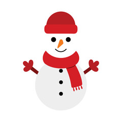 snowman with red hat and scarf